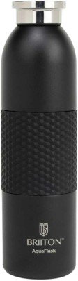 BRIITON Stainless Steel 620 ml Vaccum Flask With Silicon Hand Grip 620 ml Flask(Pack of 1, Black, Steel)