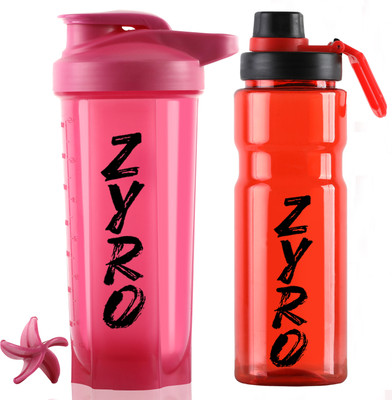 ZYRO 750 ml Plastic Shaker(Pack of 2, Red)