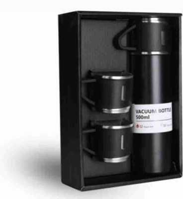 Harikaran 500 ml Steel Flask(Pack of 1, Black)