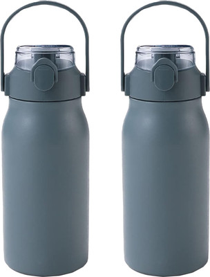 KUBER INDUSTRIES 1000 ml Steel Bottle(Pack of 2, Grey)
