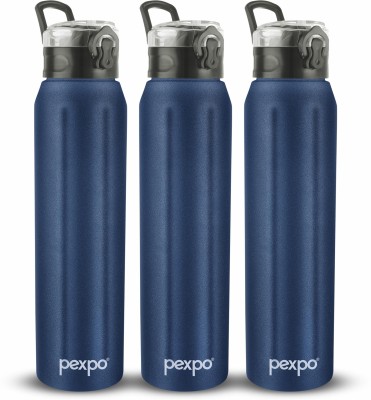 pexpo Sports and Hiking Stainless Steel Water Bottle, Umbro 1000 ml Bottle(Pack of 3, Blue, Steel)