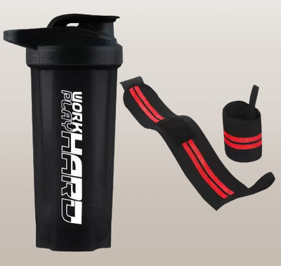 COOL INDIANS 700 ml Plastic Shaker(Pack of 2, Black, Red)