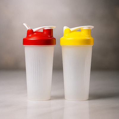 croxlife 600 ml Plastic Shaker(Pack of 2, Red)