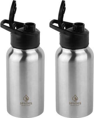 SPADES 500 ml Stainless Steel Bottle(Pack of 2, Silver)