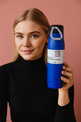 Plugify 550 ml Stainless Steel Flask(Pack of 1, Blue)