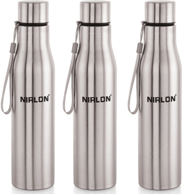NIRLON 1000 ml Steel Bottle(Pack of 3, Silver)