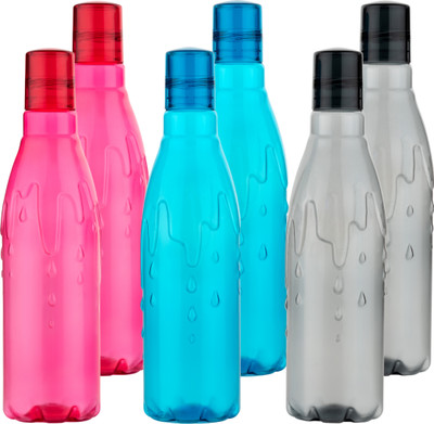 Flipkart SmartBuy Premium Quality Square Shape water bottle set of fridge 1100 ml Bottle(Pack of 6, Multicolor, PET)