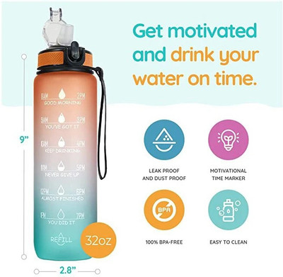 AVNAM 1000 ml Silicone, Plastic Bottle(Pack of 1, Multicolor)