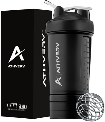 ATHVERV 550 ml Plastic Shaker(Pack of 1, Black)