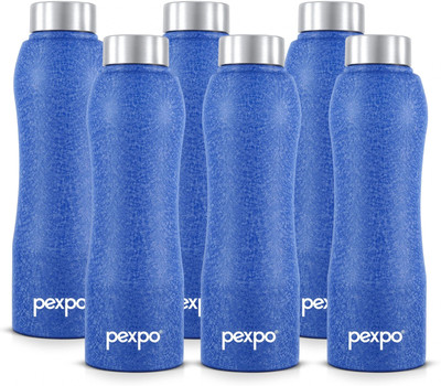 pexpo 1000 ml Steel Bottle(Pack of 6, Blue)