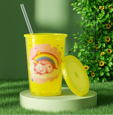 Pure Heaven 500 ml Glass Sipper(Pack of 1, Yellow)
