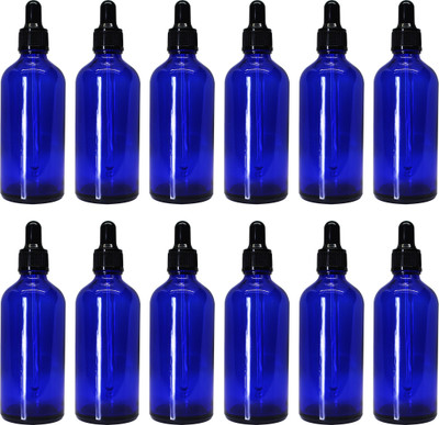HouseOfCommon 100 ml Glass Bottle(Pack of 12, Blue)
