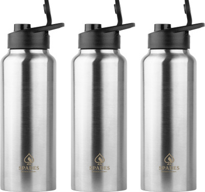 SPADES 750 ml Stainless Steel Bottle(Pack of 3, Silver)