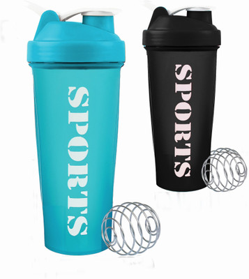 TRUE INDIAN 600 ml Plastic Shaker(Pack of 2, Green, Black)