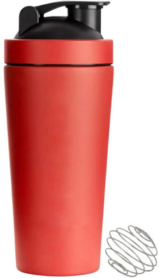 Fit Aura 800 ml Steel Shaker(Pack of 1, Red)