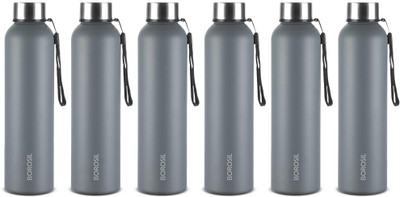 BOROSIL 1000 ml Steel Bottle(Pack of 6, Grey)