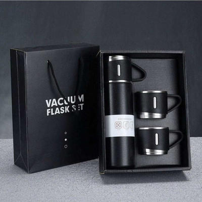 PRINCEROFF 500 ml Stainless Steel Flask(Pack of 1, Black)