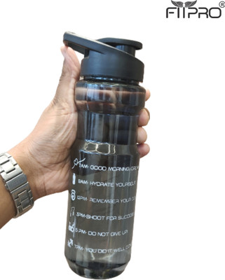 FitPro 750 ml PET Shaker(Pack of 1, Black)