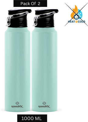 SPEEDEX 1000 ml Steel Sipper(Pack of 2, Green)