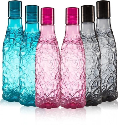 RK EMPIRE fridge water bottles set plastics combo for refrigerator freeze 1000 ml Bottle(Pack of 6, Multicolor, Plastic)