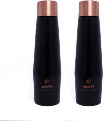 BRIJAZA Elegant Leakproof copper bottle set for Diwali Wedding Christmas B'day gift 950 ml Bottle(Pack of 2, Black, Copper)
