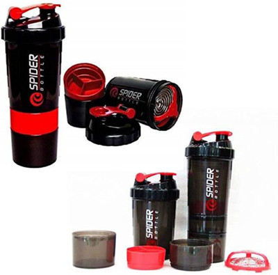 GROUPERS 400 ml Plastic Shaker(Pack of 1, Red)