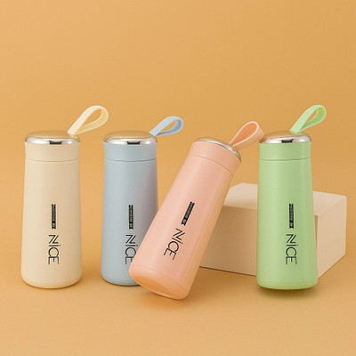 kinvo Water Bottle with Strap – Sleek, Strong & Stylish! 400 ml Flask(Pack of 1, Multicolor, Glass)