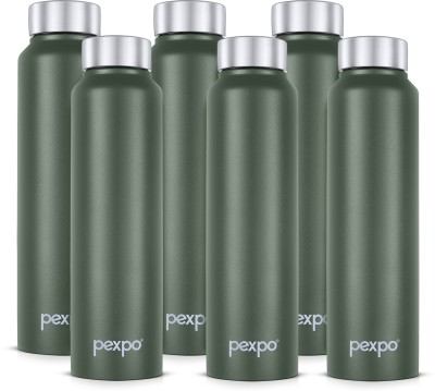 pexpo 1000 ml Fridge Stainless Steel Water Bottle, Chromo-Xtreme 1000 ml Bottle(Pack of 6, Green, Steel)