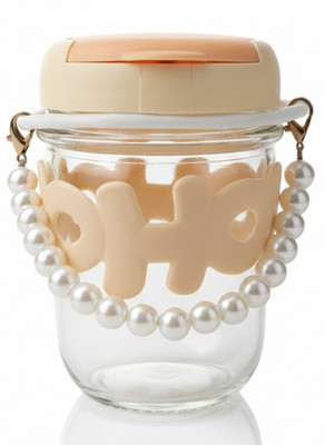 The Heta Store 350 ml Glass Sipper(Pack of 1, Orange)