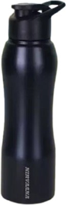 Nirvair Stainless Steel Water Bottle For Fridge,School,Gym,Travel Bottle With Handle 750 ml Bottle(Pack of 1, Black, Steel)