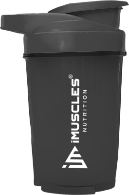 iMUSCLES NUTRITION 500 ml Plastic Shaker(Pack of 1, Black)