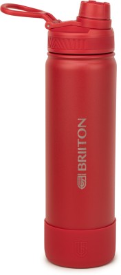 BRIITON Aurum S Copper Coated Vacuum Leakproof Hot& Cold Insulated Stainless Steel Water 750 ml Bottle(Pack of 1, Red, Steel)