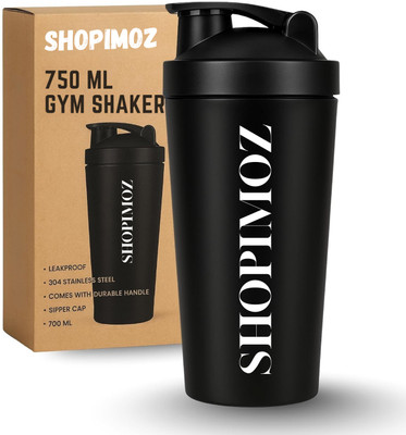 ShopiMoz 750 ml Stainless Steel Shaker(Pack of 1, Black)