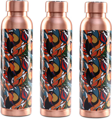 KUBER INDUSTRIES 950 ml Copper Bottle(Pack of 3, Copper)