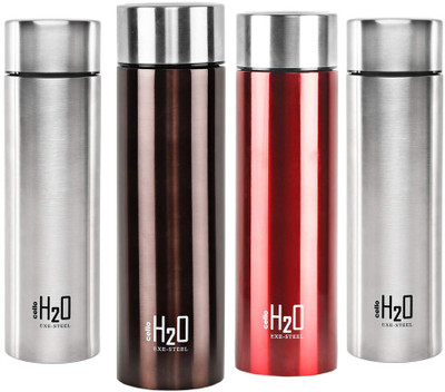 cello 1000 ml Steel Bottle(Pack of 4, Multicolor)