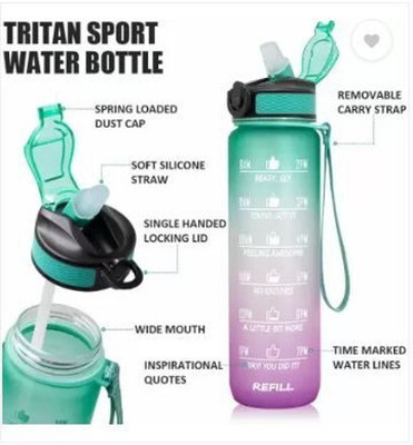 HomCartell 900 ml Silicone, Tritan Bottle(Pack of 1, Multicolor)