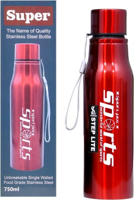 Step-Lite Stainless steel sports gym school office household waterbottle 750 ml Bottle(Pack of 1, Red, Steel)