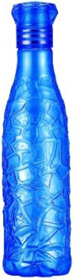 Anzal ZIG-ZAG Pattern Multicolor Drinking Water Bottles 1000 ml Bottle 1000 ml Bottle With Drinking Glass(Pack of 1, Blue, Plastic)