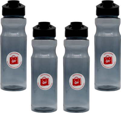 LAZYwindow 1000 ml Plastic Sipper(Pack of 4, Black)