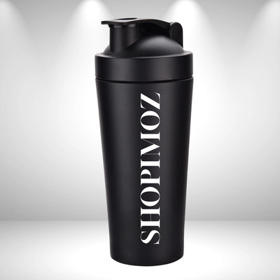 ShopiMoz 750 ml Stainless Steel Shaker(Pack of 1, Black)