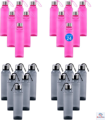 Heart Home 1000 ml Plastic Bottle(Pack of 24, Black, Pink)