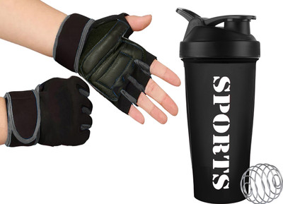 FIT FOCUS 600 ml Plastic Shaker(Pack of 2, Black, Grey)