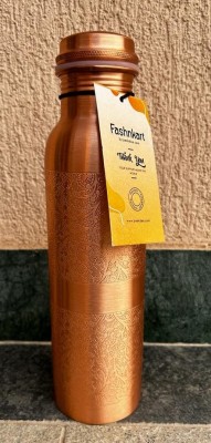 FASHNKART Copper Floral Water Bottle for Yoga/Ayurveda Health Benefit Handmade Leak Proof 900 ml Bottle(Pack of 1, Copper, Copper)