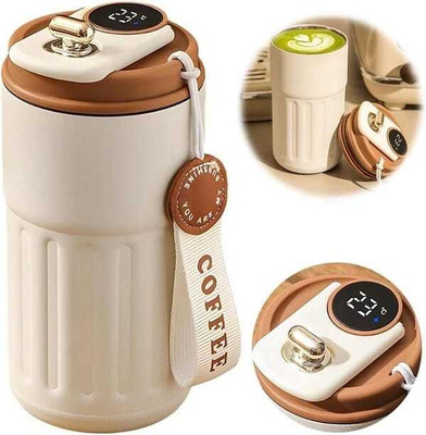 ved online mart Smart Digital Temperature Display Coffee Flask – Insulated, Leakproof, Portable Stainless Steel Coffee Mug(450 ml)