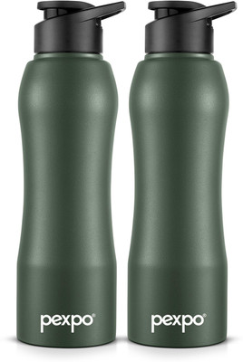 pexpo 750 ml Steel Bottle(Pack of 2, Green)