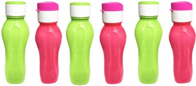 M.C. PIPWALA Fridge Bottle-500 ml 3 green dc caps - 3 pink fliptop cap 500 ml Bottle(Pack of 6, Green, Pink, PET)