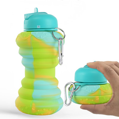 Heart Home 600 ml Silicone Bottle(Pack of 1, Green)