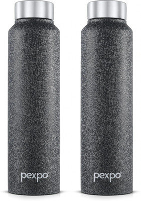 pexpo 950 ml Steel Bottle(Pack of 2, Black)