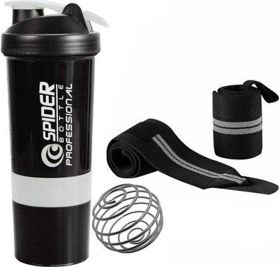 TRUE INDIAN 500 ml Plastic Shaker(Pack of 2, White, Black)