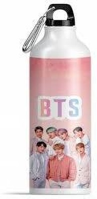 BTS B T S bottle printed pink 750 ml Bottle(Pack of 1, White, Steel)